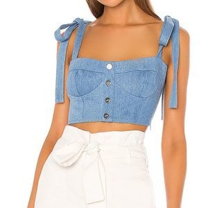 NWT Revolve | Capulet Haley Denim Blue crop top | Size Small | Blue